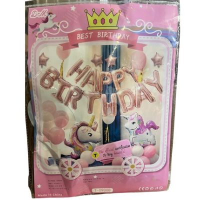 Pink Unicorn Birthday Balloon Set
